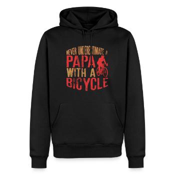 Unterschätze niemals einen Papa mit einem Fahrrad Perfekt - Männer Premium Bio Hoodie - Schwarz - Vorne - Nico (187cm)