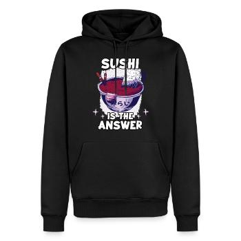 Kawaii Japon ramen fan lover nigiri maki - Sweat à capuche Premium bio Homme - noir - Devant - Nico (187cm)