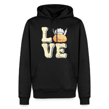 Bread Baking Love LOVE Bakery Bread Baker Bread Baking - Men’s Premium Organic Hoodie - black - Front - Nico (187cm)
