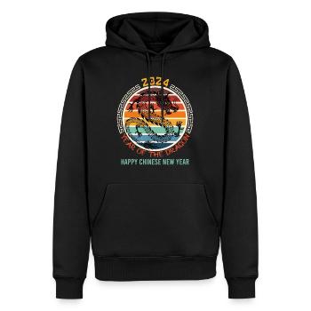 2024 Year of the Dragon Party Neujahr Tradition - Männer Premium Bio Hoodie - Schwarz - Vorne - Nico (187cm)