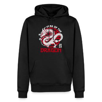 2024 Année du Dragon Nouvel An chinois - Sweat à capuche Premium bio Homme - noir - Devant - Nico (187cm)