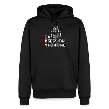 Casquette de marin pour les vacances en voilier - Sweat à capuche Premium bio Homme - noir - Devant - Nico (187cm)