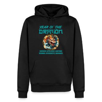Nouvel An chinois Année du Dragon Chine - Sweat à capuche Premium bio Homme - noir - Devant - Nico (187cm)