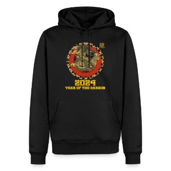 2024 Year of the Dragon Chinesisches Neujahr - Männer Premium Bio Hoodie - Schwarz - Vorne - Nico (187cm)