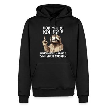 Faultier Geschenk Sportmuffel Geschenkidee Sloth - Männer Premium Bio Hoodie - Schwarz - Vorne - Nico (187cm)