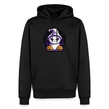Halloween Deko Kawaii Katze Halloween Geschenk - Männer Premium Bio Hoodie - Schwarz - Vorne - Nico (187cm)