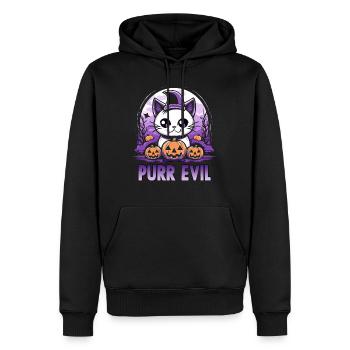 Décoration Halloween Chibi Chats Cadeau - Sweat à capuche Premium bio Homme - noir - Devant - Nico (187cm)