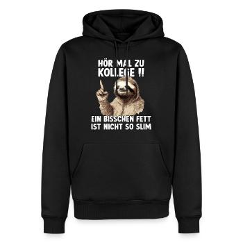Faultier Sport Outfit | Sloth Motivation | - Männer Premium Bio Hoodie - Schwarz - Vorne - Nico (187cm)
