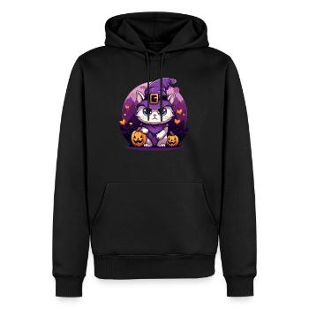 Costume de propriétaire de chat d'Halloween - Sweat à capuche Premium bio Homme - noir - Devant - Nico (187cm)
