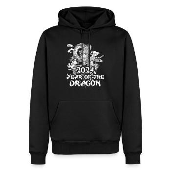 Année du Dragon 2024 Chine Fan Drachenjahr - Sweat à capuche Premium bio Homme - noir - Devant - Nico (187cm)
