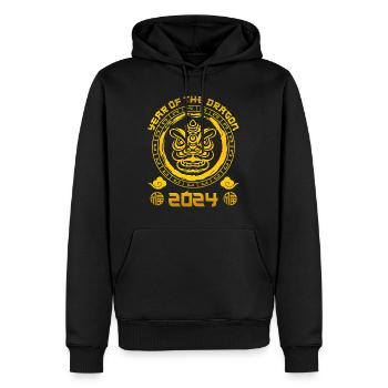 2024 Year of the Dragon Chinesisches Neujahr - Männer Premium Bio Hoodie - Schwarz - Vorne - Nico (187cm)