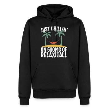 Chemise de vacances, Just Chillin' On 500mg Of - Sweat à capuche Premium bio Homme - noir - Devant - Nico (187cm)