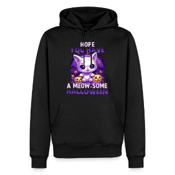 Kawaii Stuff Costume chat d'Halloween cadeau - Sweat à capuche Premium bio Homme - noir - Devant - Nico (187cm)
