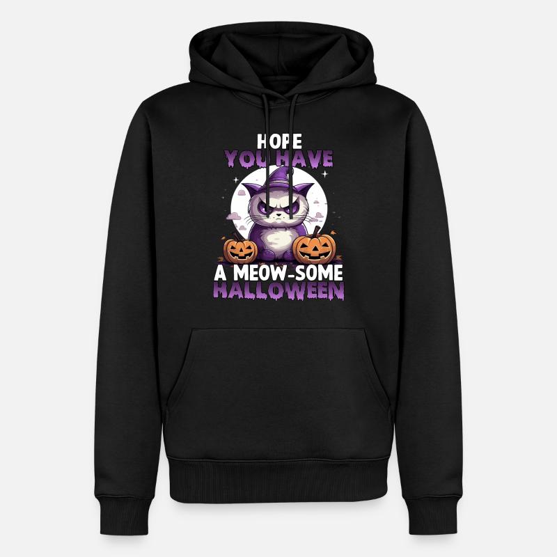 Grumpy Katzen Costume d'Halloween chats - Sweat à capuche Premium bio Homme - noir