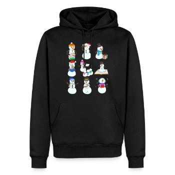 Buch Hemd, Schneemann Bücherhut Storytime Frosty - Männer Premium Bio Hoodie - Schwarz - Vorne - Nico (187cm)