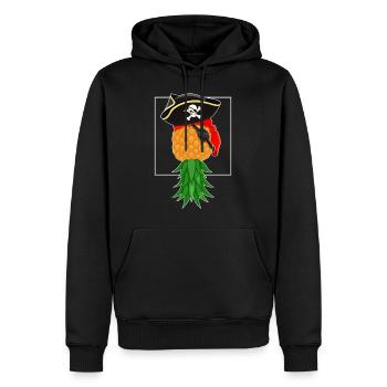 Halloween Shirt, Halloween Pirate Upside Down - Men’s Premium Organic Hoodie - black - Front - Nico (187cm)