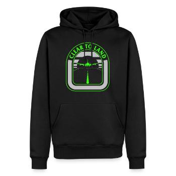 Pilotenhemd, klares Landebahn-T-Shirt, - Männer Premium Bio Hoodie - Schwarz - Vorne - Nico (187cm)