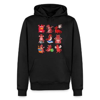 Livres Chemise, Dragon Livre Respiration Papiers Pages - Sweat à capuche Premium bio Homme - noir - Devant - Nico (187cm)