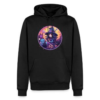 Kawaii Chibi Hexe Halloween Verkleidung Anime - Männer Premium Bio Hoodie - Schwarz - Vorne - Nico (187cm)