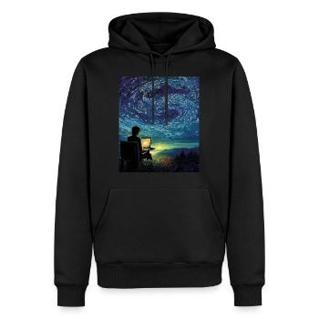 Programmierer Starry Night Shirt Codierung - Männer Premium Bio Hoodie - Schwarz - Vorne - Nico (187cm)