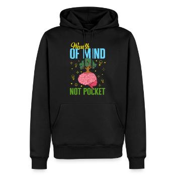 Chemise d’entrepreneuriat, richesse de l’ pas de poche - Sweat à capuche Premium bio Homme - noir - Devant - Nico (187cm)