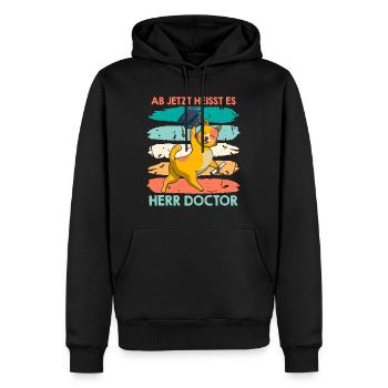 Doktorabschluss Ab jetzt heißt es Herr Doktor - Männer Premium Bio Hoodie - Schwarz - Vorne - Nico (187cm)