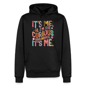 Chemise marmotte, salut, je suis la marmotte curieuse - Sweat à capuche Premium bio Homme - noir - Devant - Nico (187cm)