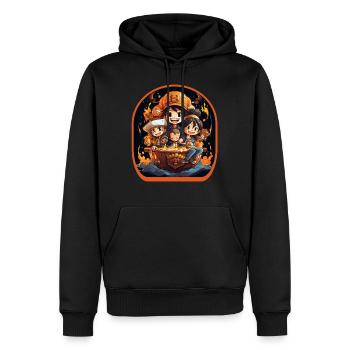 Anime Pirates Adventure Cute Boba Tea Gaming - Men’s Premium Organic Hoodie - black - Front - Nico (187cm)