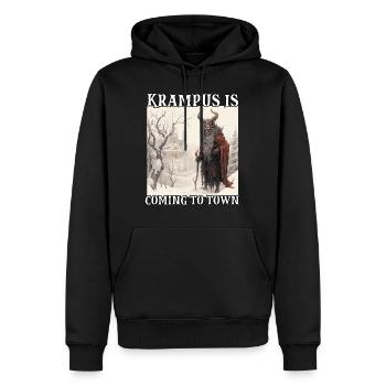 Krampus Père Noël T Personnage de légende - Sweat à capuche Premium bio Homme - noir - Devant - Nico (187cm)