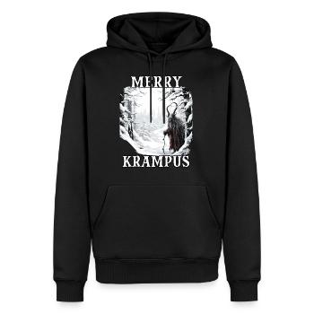 Krampus T | Costume de Krampus | Père Noël - Sweat à capuche Premium bio Homme - noir - Devant - Nico (187cm)