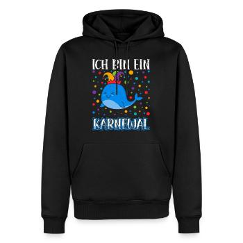 Faschingsparty Ich Bin ein KarneWal Karneval - Männer Premium Bio Hoodie - Schwarz - Vorne - Nico (187cm)