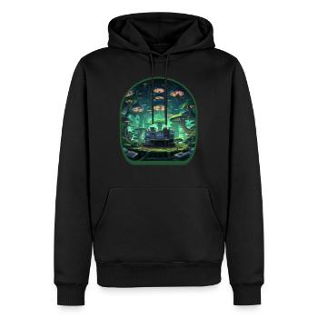 Mythique Anime Forêt Mignon Boba Thé Jeux - Sweat à capuche Premium bio Homme - noir - Devant - Nico (187cm)