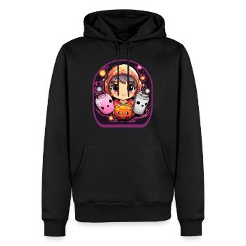 Manga-Kunststil-Elemente Niedliches Boba-Tee-Spiel - Männer Premium Bio Hoodie - Schwarz - Vorne - Nico (187cm)