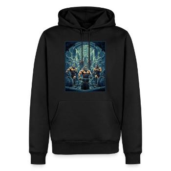 Viking Gym Raid Warriors Treadmills Weights - Men’s Premium Organic Hoodie - black - Front - Nico (187cm)