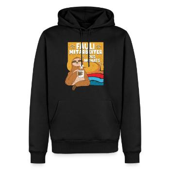 Fauler Kollege Fauli Mitarbeiter des Monats - Männer Premium Bio Hoodie - Schwarz - Vorne - Nico (187cm)