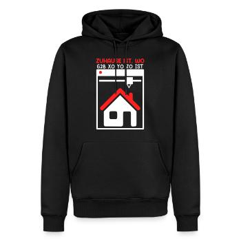 3-D Drucker Home Sweet X0 Y0 Z0 GCode - Männer Premium Bio Hoodie - Schwarz - Vorne - Nico (187cm)