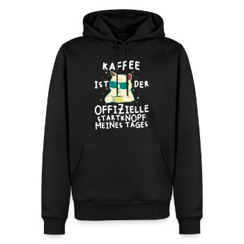 Kollege Lustig Kaffee der Offizielle Startknopf - Männer Premium Bio Hoodie - Schwarz - Vorne - Nico (187cm)