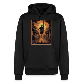 Spooky Cardio Skeleton Running Haunted House Gym - Männer Premium Bio Hoodie - Schwarz - Vorne - Nico (187cm)