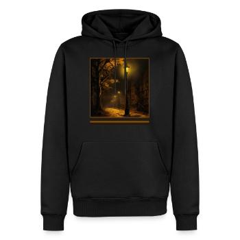 Haunted Straßenlaterne Vintage Gothic T-Shirt - Männer Premium Bio Hoodie - Schwarz - Vorne - Nico (187cm)