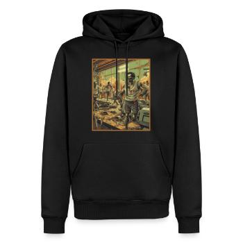 Fitnessstudio Zombie Apocalypse Gewichtheben Laufen - Männer Premium Bio Hoodie - Schwarz - Vorne - Nico (187cm)