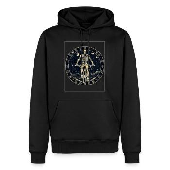 Mondphasen-Radsport-Skelett-Mond-Mystik-Fitnessstudio - Männer Premium Bio Hoodie - Schwarz - Vorne - Nico (187cm)