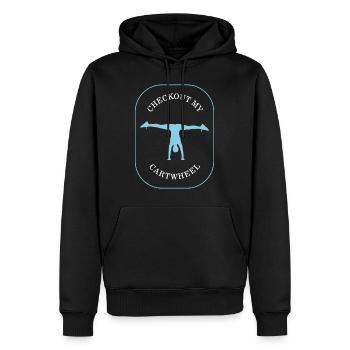 Chemise de gymnastique, découvrez mon t-shirt de roue de charrette, - Sweat à capuche Premium bio Homme - noir - Devant - Nico (187cm)