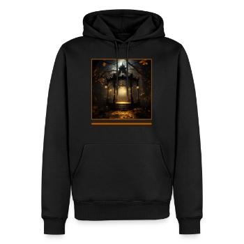 Haunted Gazebo Vintage Gothic Halloween T-Shirt - Männer Premium Bio Hoodie - Schwarz - Vorne - Nico (187cm)