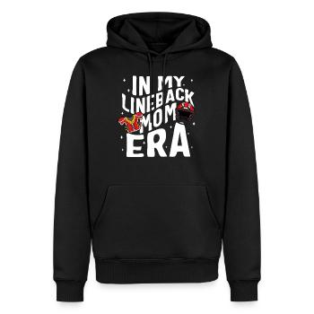 Football-Shirt, in meinem Linebacker-Mama-Ära-T-Shirt, - Männer Premium Bio Hoodie - Schwarz - Vorne - Nico (187cm)