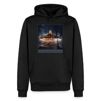 Ghostly Carousel Vintage Gothic T Shirt - Men’s Premium Organic Hoodie - black - Front - Nico (187cm)