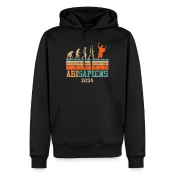 Abiturienten ABISAPIENS Abi 2024 Abschluss - Männer Premium Bio Hoodie - Schwarz - Vorne - Nico (187cm)