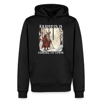 Krampus T | Krampus Kostüm | Grusliger - Männer Premium Bio Hoodie - Schwarz - Vorne - Nico (187cm)