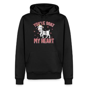 Chemise de la Saint-Valentin, vous avez chèvre mon coeur Tee, - Sweat à capuche Premium bio Homme - noir - Devant - Nico (187cm)