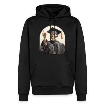 Diplômé squelette casquette et rocher Graduation Costume - Sweat à capuche Premium bio Homme - noir - Devant - Nico (187cm)