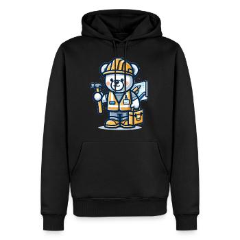 Cute Bear Construction Worker - Männer Premium Bio Hoodie - Schwarz - Vorne - Nico (187cm)